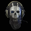 Tactical Skull Pattern Hat With Headphones And Mask Design Elements