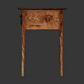 Classic Wooden Side Table With Red Top Single Drawer And Light Wooden Legs
