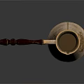 Stylish Copper Coffee Pot With Wooden Handle Hammered Design And Gold Accents