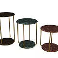 Modern round several sides several corners several stools 3d model