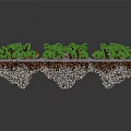 Fantasy Floating Islands Model With Green Trees Brown Bridges Blue Ponds And Rocky Bases