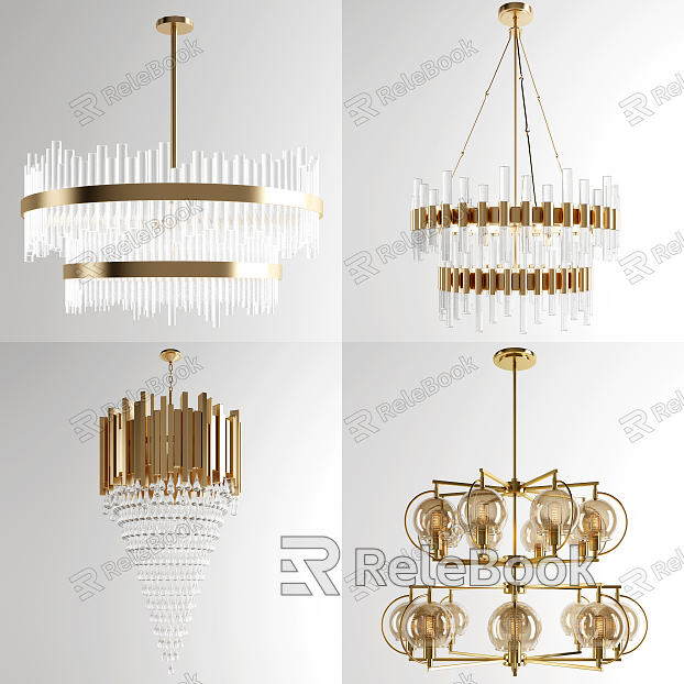 Post Modern Crystal Lamp Luxury Crystal Metal Chandelier model