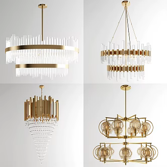 Post Modern Crystal Lamp Luxury Crystal Metal Chandelier 3d model