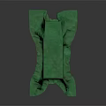 Green Cloth Draped Over Rectangular Table With Flowing Edges On Dark Background 3d model