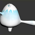 Cute Low Poly White Blue Gradient Cat Figurine With Green Eyes Blue Ears Paws