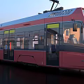Modern Pink And Silver Metro Train With Large Windows And Sleek Exterior Design