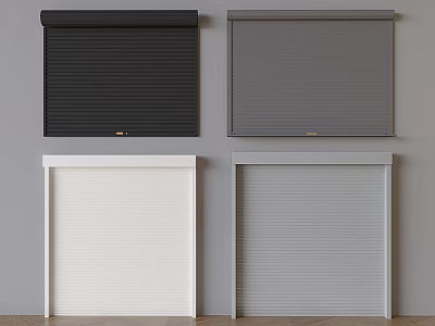 Modern Security Roller Doors With Black Gray White And Light Gray Home Designs 3d model