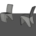 Modern Striped Leisure Chairs With Unique Curved Shape For Interior Decor