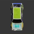 Vintage Car With Colorful Paint Yellow Green Blue Purple And Black Rear Spoiler Pink Wheels