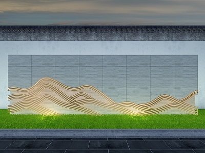 Proposed landscape view wall View wall Light effect background wall 3d model