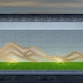 Proposed landscape view wall View wall Light effect background wall 3d model