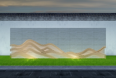 Proposed landscape view wall View wall Light effect background wall 3d model