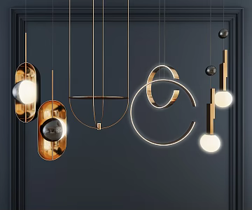 Modern chandelier 3d model