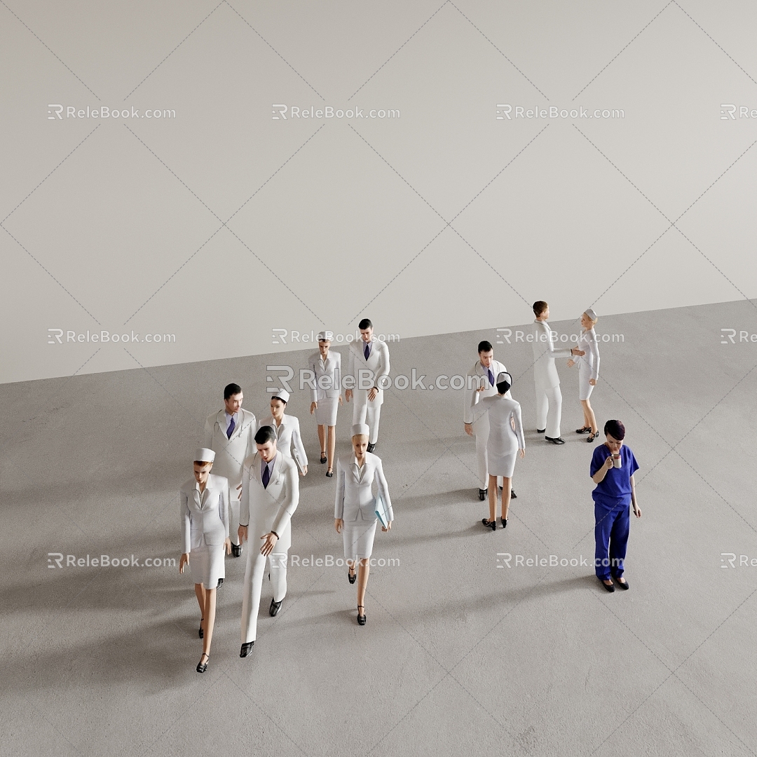 Hospital, doctor, operation, many people, doctor, nurse 3d model