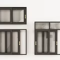 Modern Black Frame Window Designs With Different Panel Styles And Glass Panels 3d model