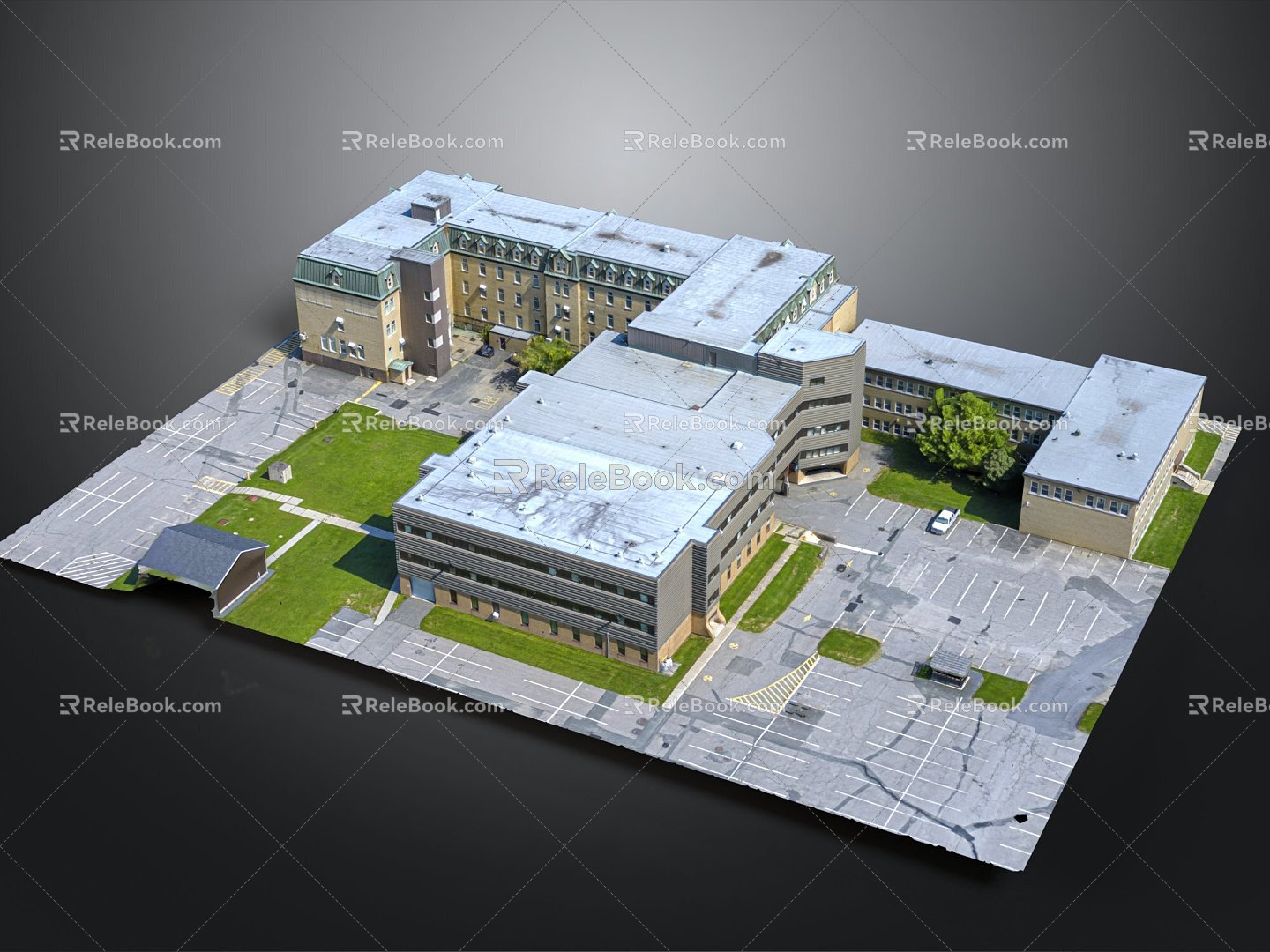 school university campus playground bird's-eye view of the city bird's-eye view miniature city miniature city landscape 3d model