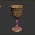 Golden Decorative Goblet With Intricate Carvings And Exquisite Base Design