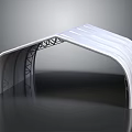 Contemporary Arch Shaped Furniture With Black Metal Frame And White Panels