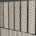 Modern Wall Paneling With Various Decorative Textures And Design Patterns 3d model