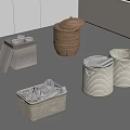 Woven Storage Baskets in Neutral Colors with Lids and Open Top for Home Organization