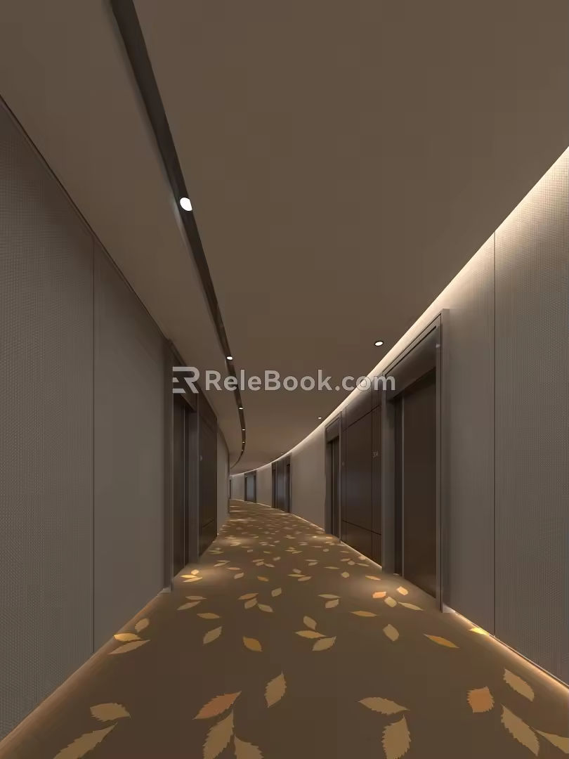0713 Hotel Corridor 1 3d model