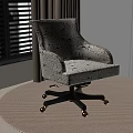 Elegant Accent Chair With Black And White Patterned Fabric High Back And Gold Caster Wheels