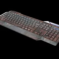 Vintage Design Computer Keyboard With Mechanical Keys Numeric Keypad And Wooden Texture