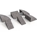 Various Shaped Stone Step Models With Fan Rectangular Arched And Textured Surface 3d model