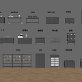 Diverse Commercial Kitchen Equipment and Furniture with Worktables Stoves and Storage