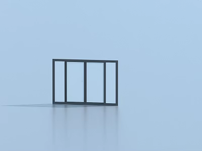 Modern Casement Window Design With Black Frame And Clear Glass Panels 3d model