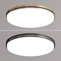 Round Modern Ceiling Light with Gold and Black Borders for Home Interior 3d model
