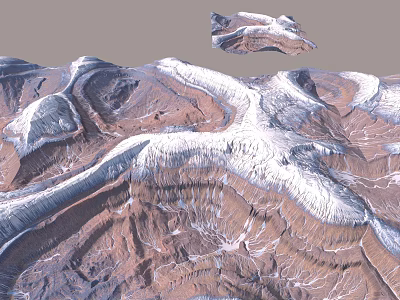 Garden Landscape Design Featuring Mountainous Terrain With Snow Covered Textured Surfaces 3d model