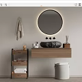 Modern sink basin cabinet 3d model