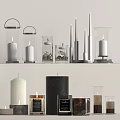 Diverse Candle Lamps Featuring Glass And Metal Designs With White Black Brown Candles