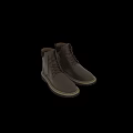 Brown Leather Lace Up Boots With Non Slip Rubber Sole And Ankle Design