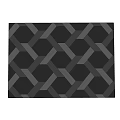 Modern Square Rug with Black and Gray Geometric Hexagon Pattern Design 3d model