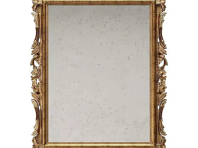 Elegant Vintage Gold Framed Mirror With Intricate Carvings And Classic Design 3d model