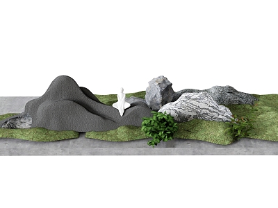 rockery stone plant model