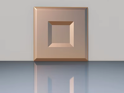 Modern Golden Swing Door With Square Panel Design For Interior Decoration 3d model