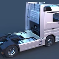White Mercedes Functional Heavy Duty Truck With Modern Cab And Large Wheels
