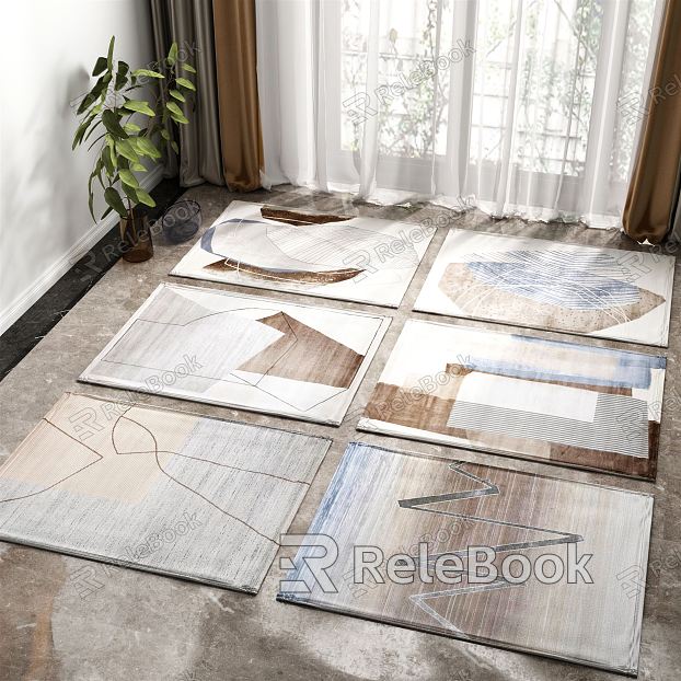 Modern square carpet abstract carpet combination model