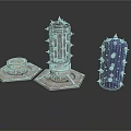 Decorative Metal Glass Components With Spiked Tops Grid Structures And Transparent Sections