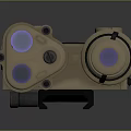 Brown Industrial Pneumatic Machinery Component With Dual Cylinder Design Warning Labels And Knob Controls