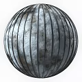 Metallic Sphere With Striped Design Textured Surface Divided Sections Worn Patches 3d model