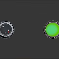 Military Tactical Weapon Parts With Black Textured Body And Silver Green Top Design