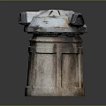 Rusty Vintage Metal Weapon With Cylindrical Body And Top Structure Design