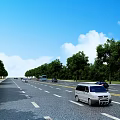 Well Designed Road Facilities With Two Way Lanes Yellow Dividing Lines And Roadside Trees
