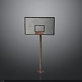 Standalone Basketball Backboard With Red Hoop And Metal Support Pole
