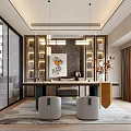 New Chinese Style Study 3d model