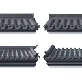 Traditional Chinese Architectural Roof Components With Ornamental Tiles And Intricate Carved Designs